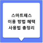 스마트패스 이용 방법 혜택 사용법 총정리