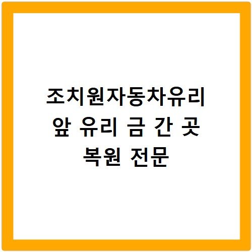 조치원자동차유리 앞 유리 금 간 곳 복원 전문